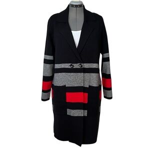Alison Sheri Colourblock double-breasted cardigan jacket XL NEW